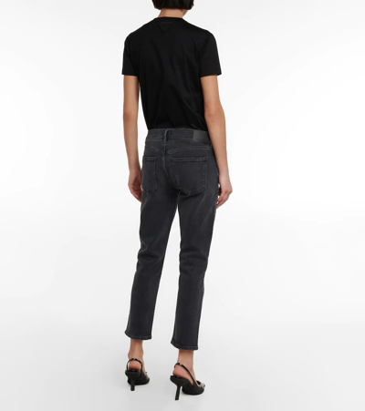 Shop Citizens Of Humanity Ella Mid-rise Cropped Slim Jeans In Film Noir