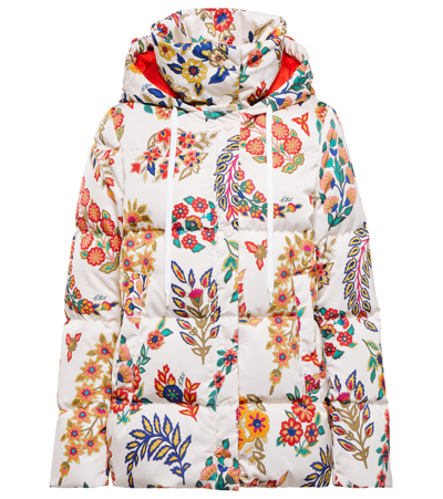 Shop Etro Printed Quilted Jacket In Bianco