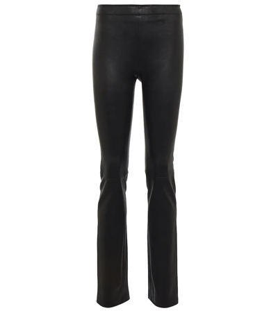 Shop Stouls Cropped Leather Trousers In Noir