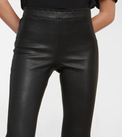 Stouls Cropped Leather Trousers In Noir