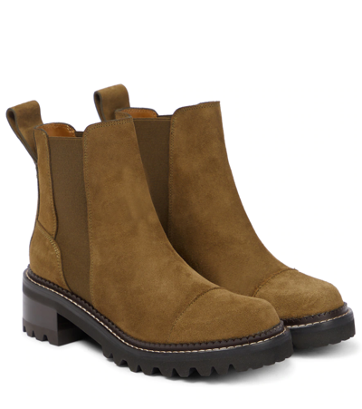 Shop See By Chloé Mallory Suede Chelsea Boots In Brown