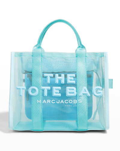 Shop The Marc Jacobs The Medium Mesh Tote Bag In Pale Blue