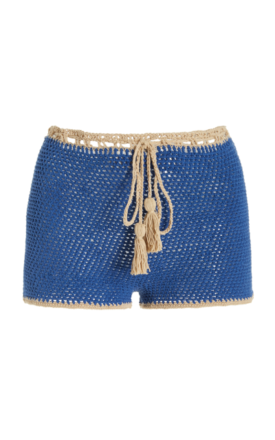 Shop Akoia Swim Women's Kalih Cotton Mini Shorts In Blue