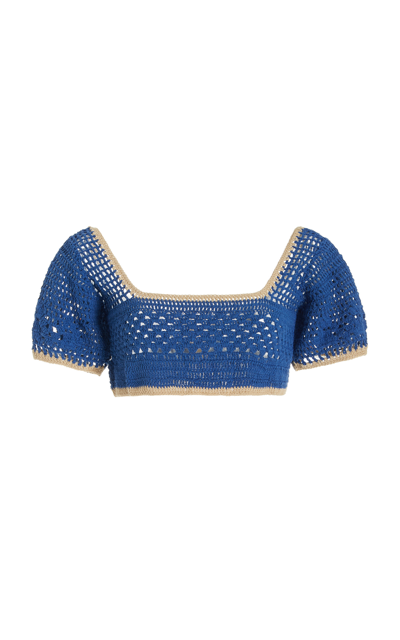 Shop Akoia Swim Women's Kalih Cotton Cropped Top In Blue