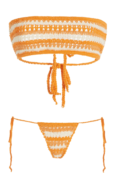 Shop Akoia Swim Women's Senggigi Cotton Bikini In Orange