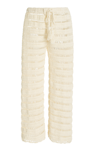 Shop Akoia Swim Women's Samdura Cotton Knit Pants In White