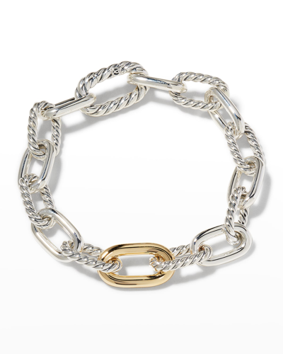 Shop David Yurman Dy Madison Chain Bracelet In Silver With 18k Gold, 8.5mm In Two Tone
