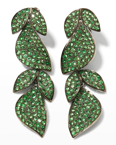 Shop Alexander Laut Tsavorite Leaf Earrings, 7.52tcw