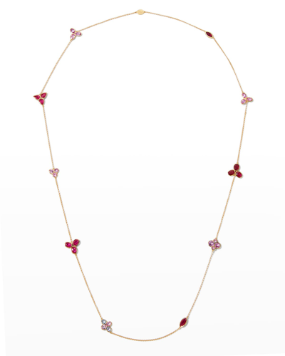 Shop Alexander Laut Yellow Gold Sapphire, Ruby And Diamond Necklace