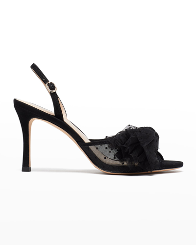 Shop Kate Spade Bridal Sparkle Tulle High-heel Sandals In Black