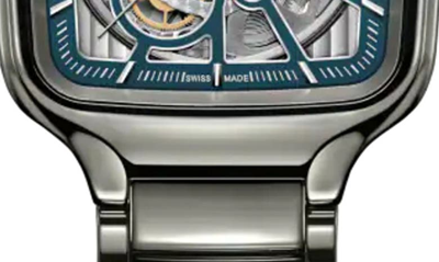 Rado R27083202 True Square Automatic Open Heart High-tech Ceramic Watch In Blue