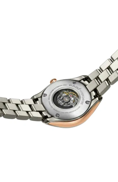 Shop Rado Hyperchrome Diamond Automatic Bracelet Watch, 36mm In Pink