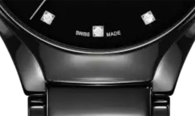 Shop Rado True Secret Diamond Ceramic Bracelet Watch, 40mm In Black
