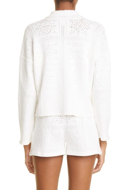 Shop Club Monaco Pointelle Crop Sweater In White