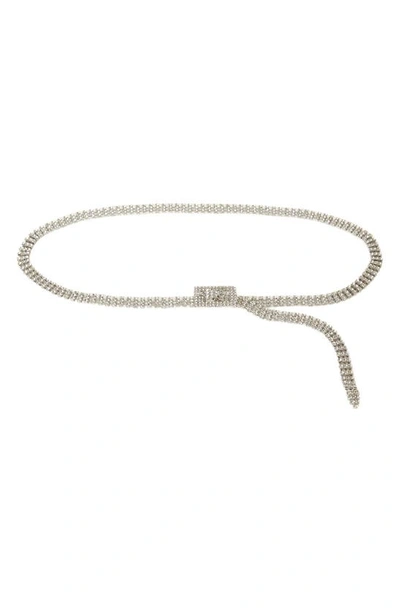 B-low The Belt Baby Farah Crystal Skinny Belt In Silver