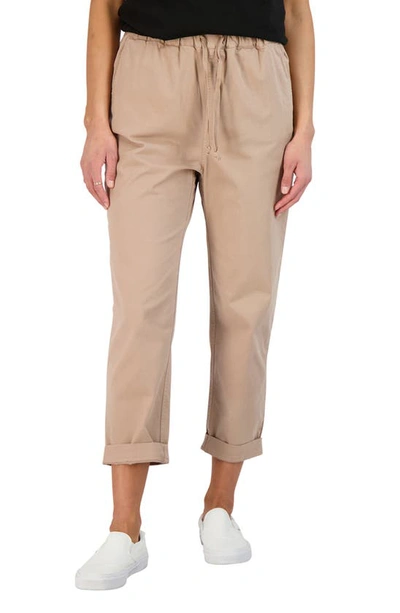 Shop Goodlife Stretch Cotton Drawstring Pants In Timber