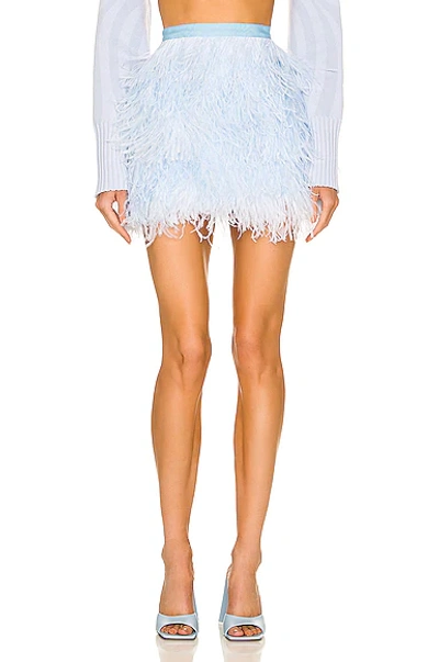 Shop Brandon Maxwell The Feather Mini Skirt In Powder Blue