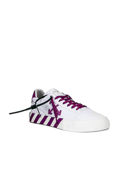 Shop Off-white Low Vulcanized Sneaker In White & Fuchsia