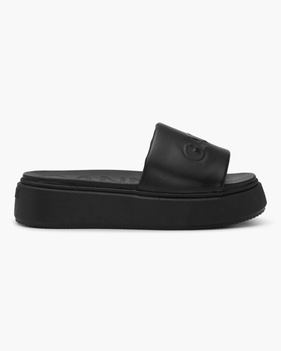 Shop Ganni Vegea™ Platform Slide Sandal In Black