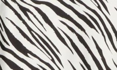 Renee C Satin Zebra Print Midi Skirt In Ivory