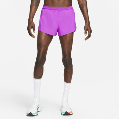 Shop Nike Men's Aeroswift 2" Brief-lined Racing Shorts In Purple