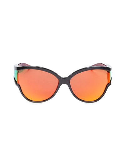 Shop Balenciaga Women's 63mm Oval Sunglasses In Black Orange