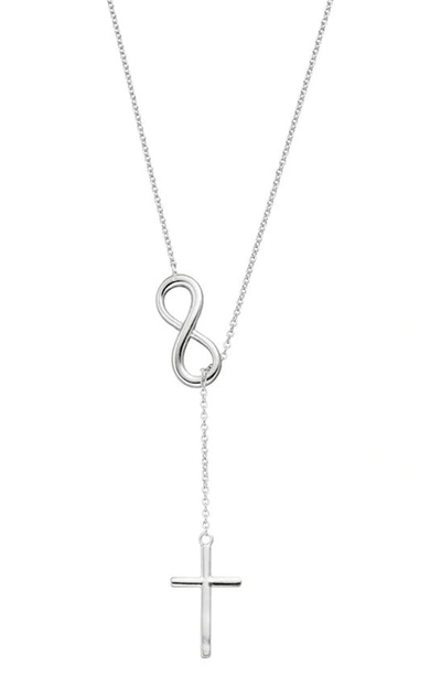 Shop Simona Sterling Silver Infinity & Cross Pendant Necklace