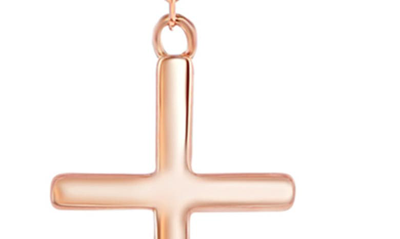 Shop Simona Sterling Silver Infinity & Cross Pendant Necklace In Rose