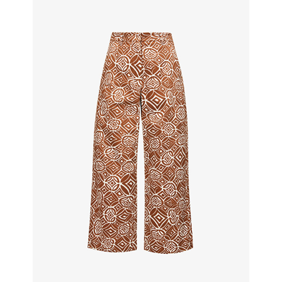 s Max Mara Osaka Printed Stretch-cotton Trousers In Pearl Grey | ModeSens