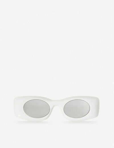 Shop Loewe Womens White X Paula's Original Rectangular-frame Acetate Sunglasses