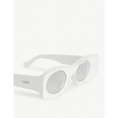 Shop Loewe Womens White X Paula's Original Rectangular-frame Acetate Sunglasses