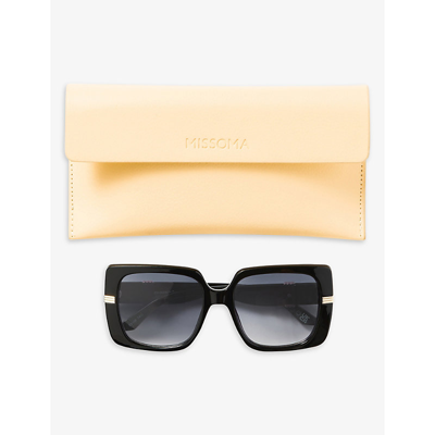Missoma Le Specs Phoenix Ridge Oversized Square Sunglasses Black