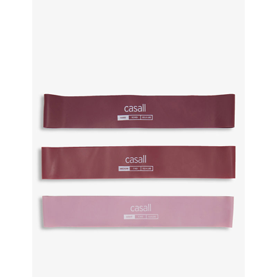 Casall Branded Pack Of Three Rubber Resistance Bands In Pink Mix | ModeSens