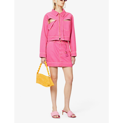 Shop Jacquemus La Veste De Nimes Boxy-fit Organic-denim Jacket In Pink