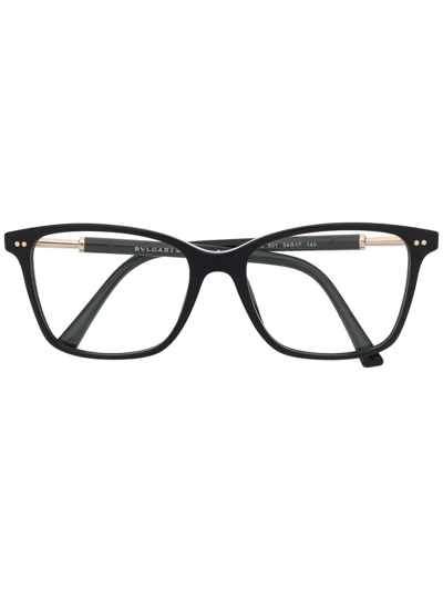 Shop Bvlgari Square-frame Eyeglasses In Black