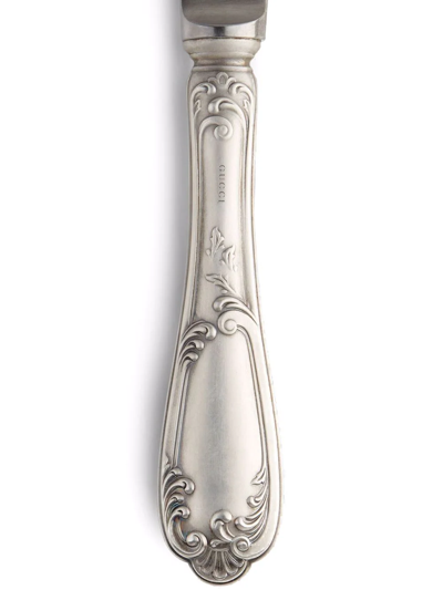 Shop Gucci Bee-engraved Two-set Knifes In Silver