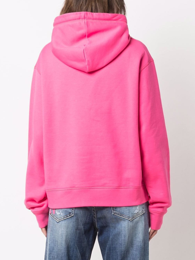 Shop Dsquared2 Logo-print Long-sleeved Hoodie In Pink