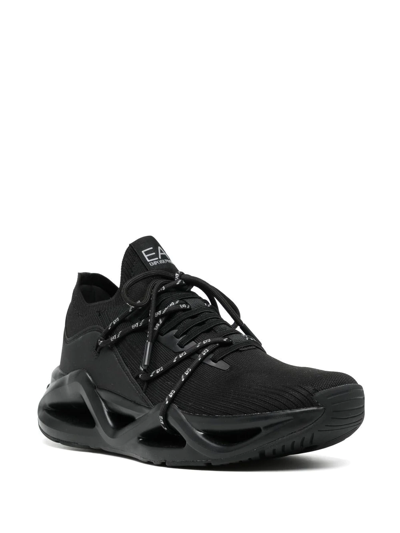 Ea7 Cut-out Chunky Sneakers In Schwarz