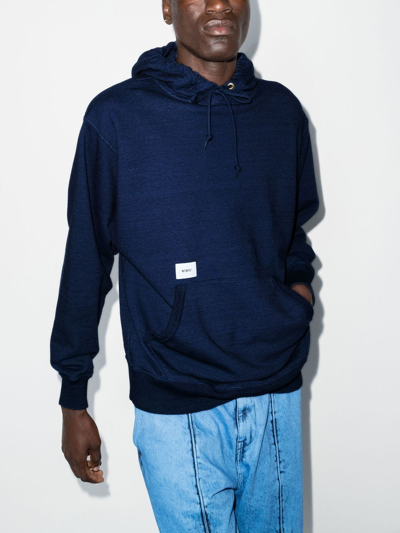 Shop Wtaps Blank Hooded Sweatshirt In Blau