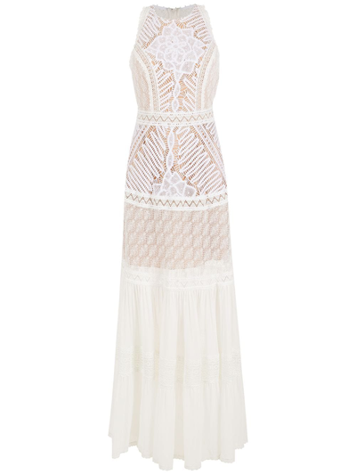 Shop Martha Medeiros Helena Embroidered Maxi Dress In White