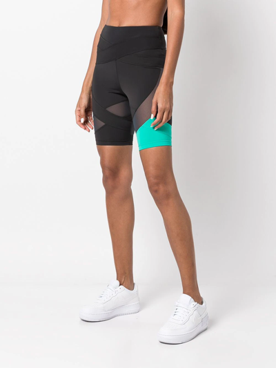 Shop Monse Sheer-panel Biker Shorts In Grey
