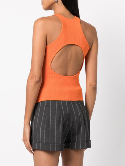 Monse Ribbed-knit Vest Top In Orange