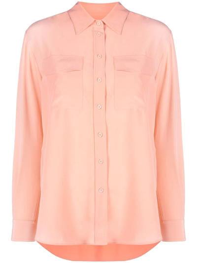 Shop Hugo Boss C_biventi_3 Silk Shirt In Orange