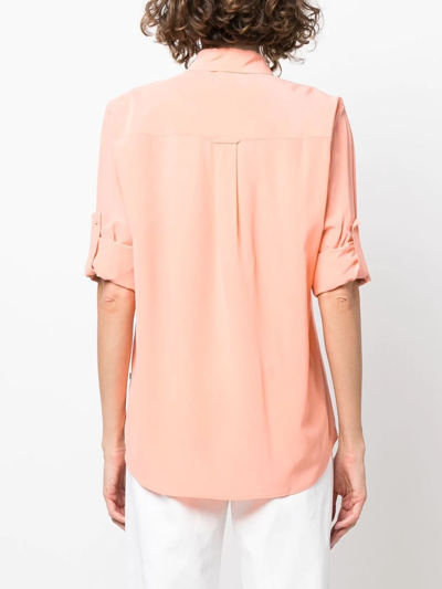 Shop Hugo Boss C_biventi_3 Silk Shirt In Orange