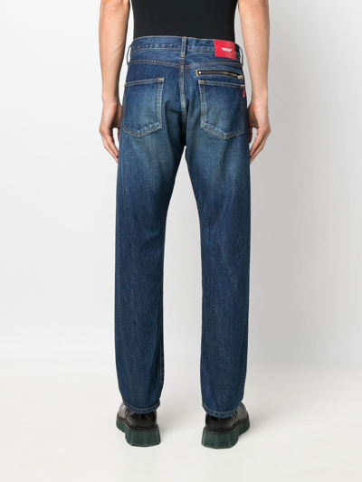 Shop Undercover Straight-leg Cotton Jeans In Blue