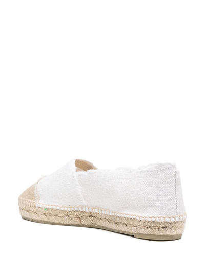 Shop Castaã±er Raw-cut Contrast-toe Espadrilles In White