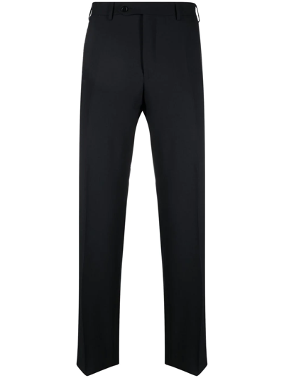 Canali Wool Tailored Trousers In Blue