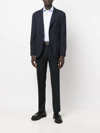 Canali Wool Tailored Trousers In Blue