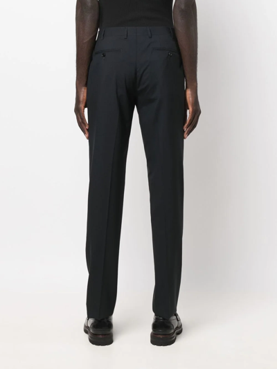 Canali Wool Tailored Trousers In Blue