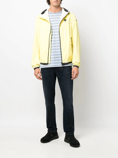 Shop Blauer Detachable-hood Zipped Jacket In Yellow